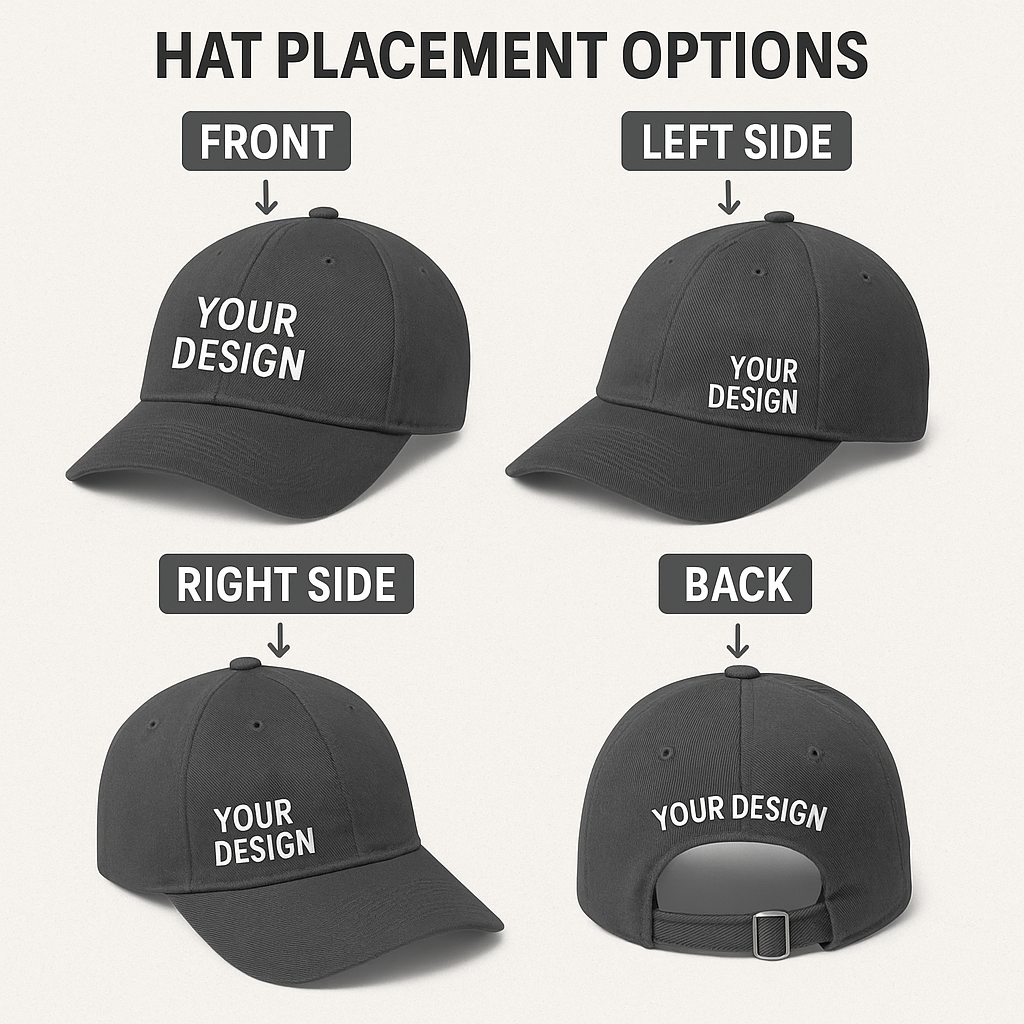Hat Logo Size & Placement Guide