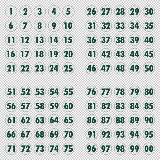 Number Decals - Digitally Cut