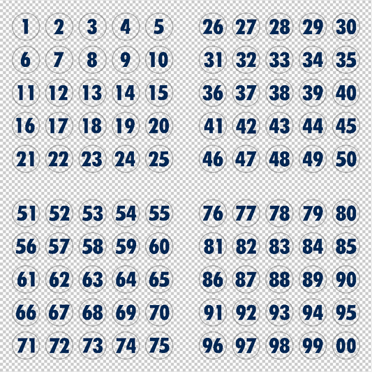 Number Decals - Digitally Cut