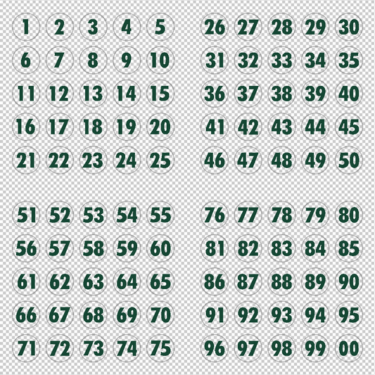 Number Decals - Digitally Cut