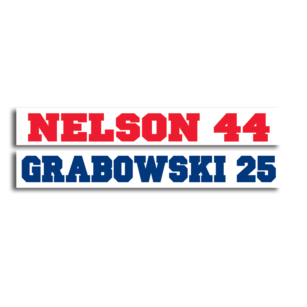 Name and Number Sticker